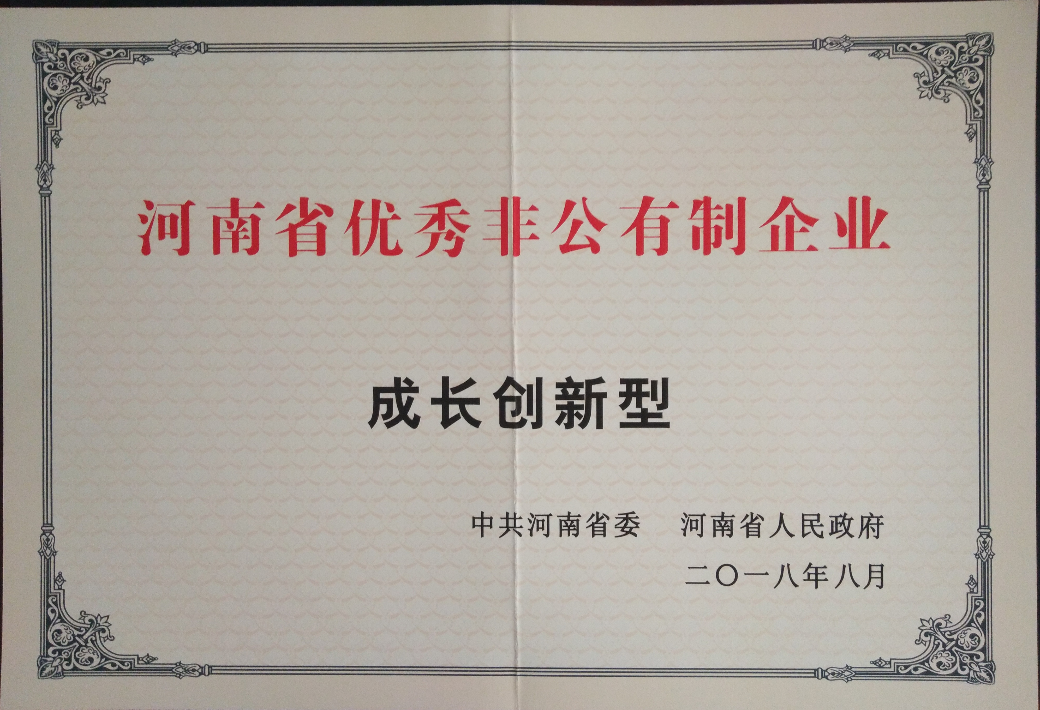 河南省優(yōu)秀非公有制企業(yè)